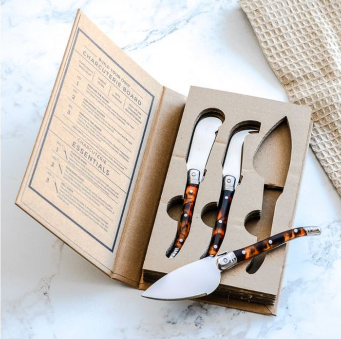 3-Piece Tortoise Shell Cheese Knife Set