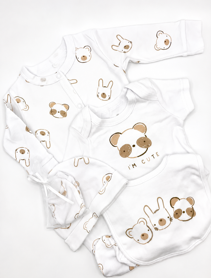 5pc Animals Onesie Set