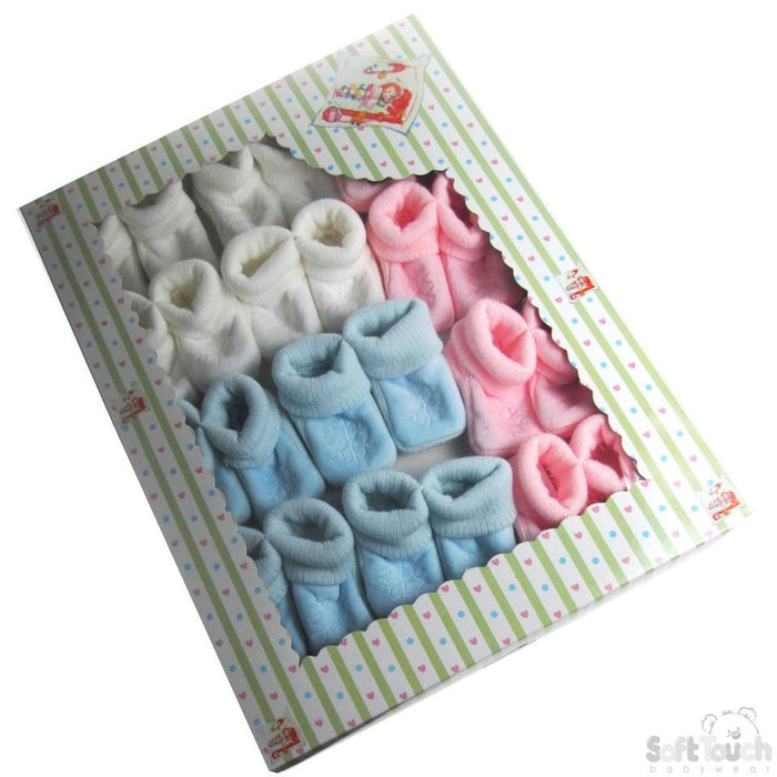 ACRYLIC POM-POM BABY BOOTEES: S410 - Kidswholesale.co.uk