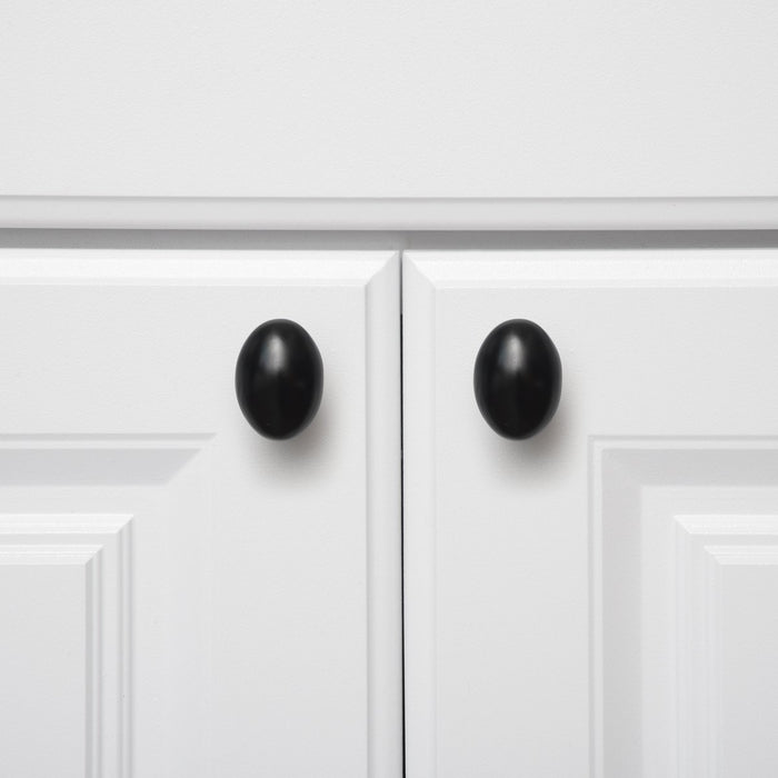 AmazonBasics Football Cabinet Knob 1.38inch Diameter Flat Black 25Pack