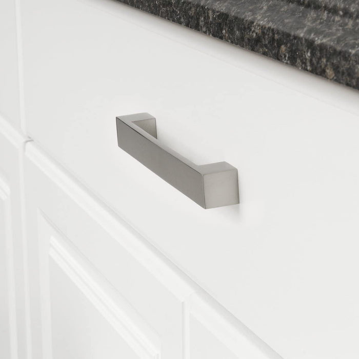 AmazonBasics Short Modern Cabinet Handle Drawer Pull 7.68in Length 6.3in Hole Center Satin Nickel 10Pack