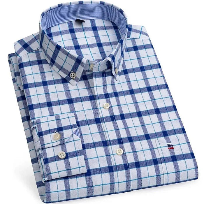 Blue white square pattern / 2XL