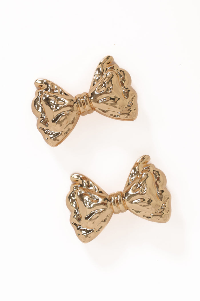 Petal and Pup USA ACCESSORIES Aspen Hair Bow Set - Gold One Size