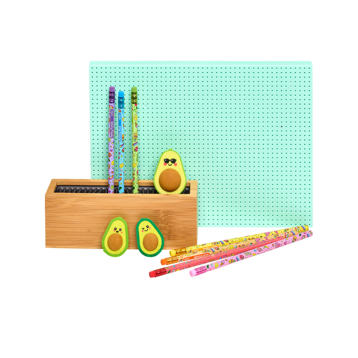 OOLY Avocado Love Eraser and Sharpener demo with other products
