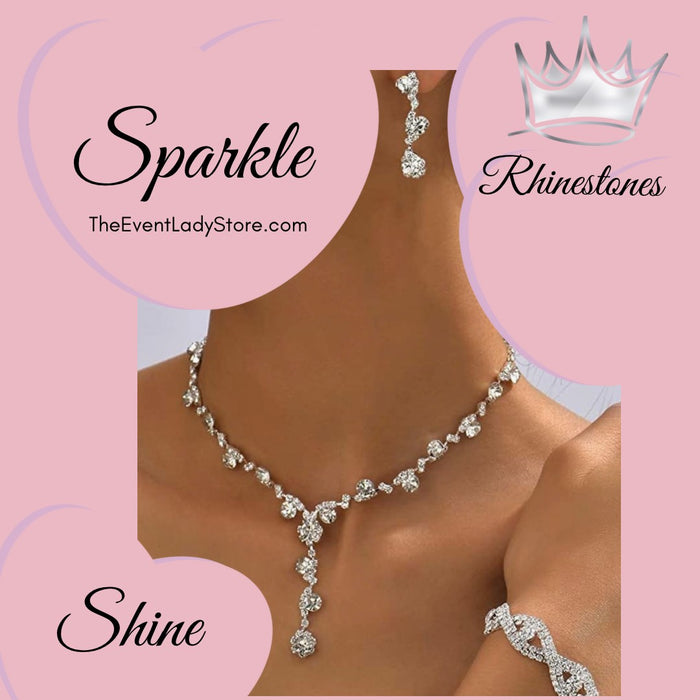 Beautiful Rhinestone Evening Fashion Jewelry Set