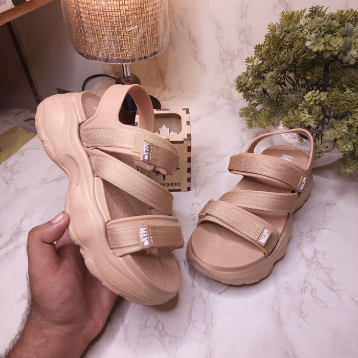 Beige Chunks Sandals