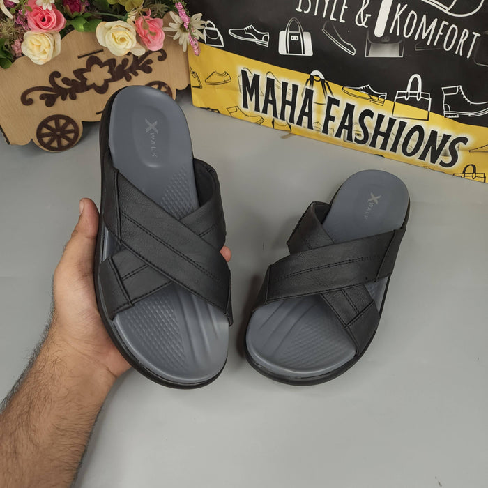 Black Men strappy slides - Maha fashions - Men Footwear