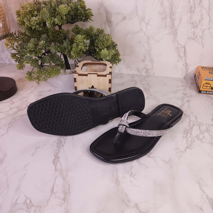 Black Slipper in Flat - Maha fashions - woman footwear