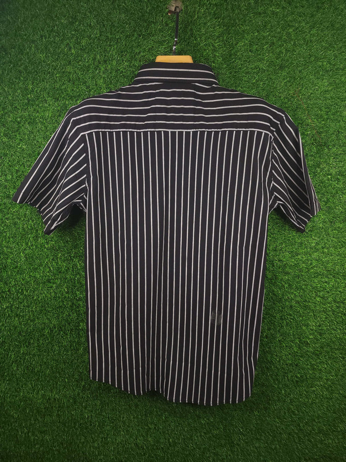Black Stripes Stretchable Shirt - Maha fashions - Men Clothing