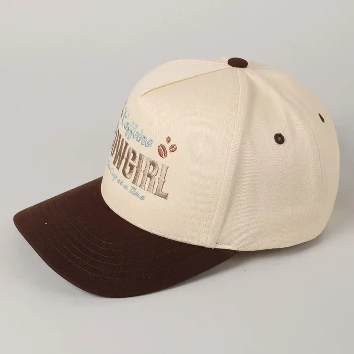 Caffeine Cowgirl Embroidered Trucker Cap