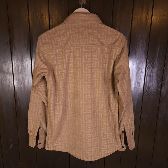 Camel Self Printed Shirts - Maha fashions - Men Clothing