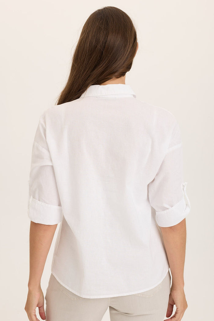 Wearables Carrie Linen 3/4-Sleeve Button-Up