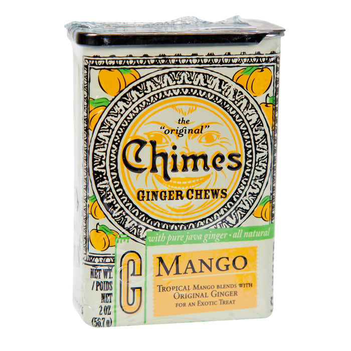 Chimes Ginger Chews Mango 2oz Tin - 20ct
