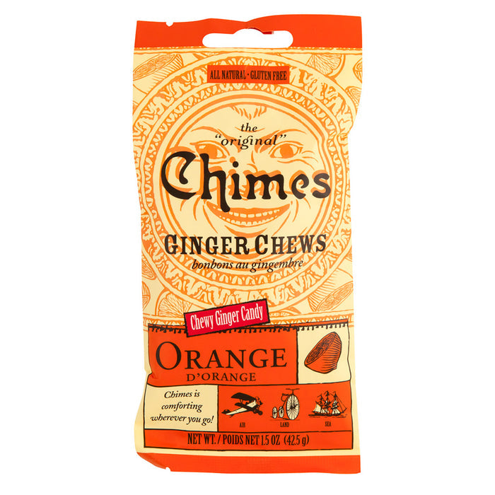 Chimes Ginger Chews Orange 1.5oz Bag - 12ct