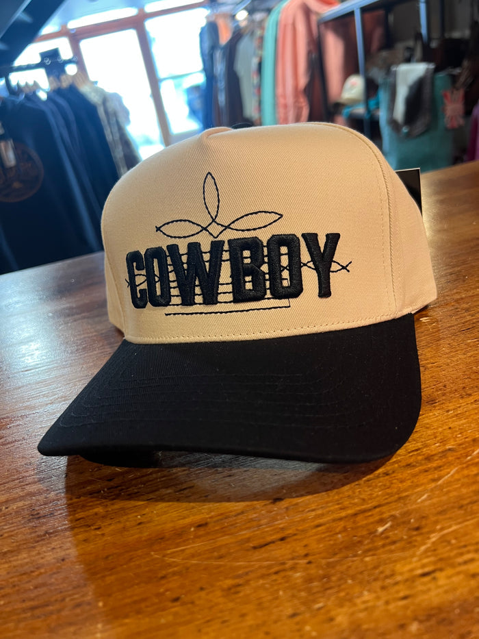 Cowboy Boot Stitch Trucker Cap Black
