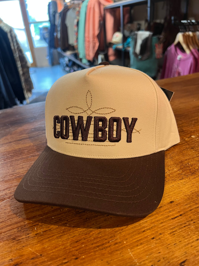 Cowboy Boot Stitch Trucker Cap Brown