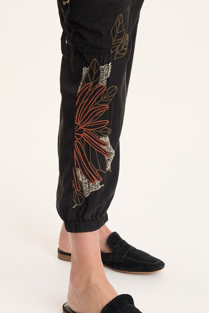XCVI Darri Embroidered Pull-on Soft Twill Jogger