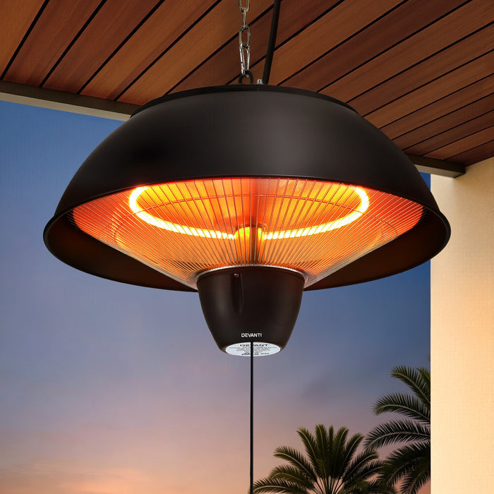 Devanti 1500W Electric Patio Infrared Heater Hanging Heaters Ceiling Mounted Remote - Devanti