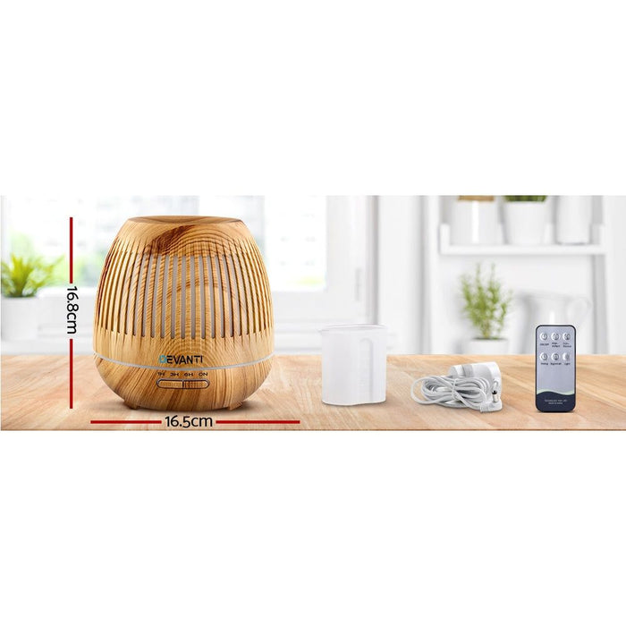 Devanti Aromatherapy Diffuser Aroma Essential Oils Air Humidifier LED Light 400ml -Home Living Store - -
