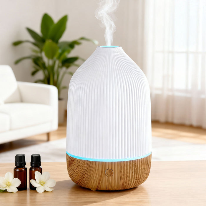 Devanti Ultrasonic Aroma Diffuser Aromatherapy 100ml LED Lights Iron Humidifier Forest - Devanti