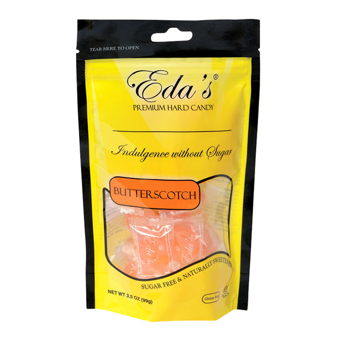 Eda's Butterscotch Sugarfree 3.5oz Pouch - 12ct