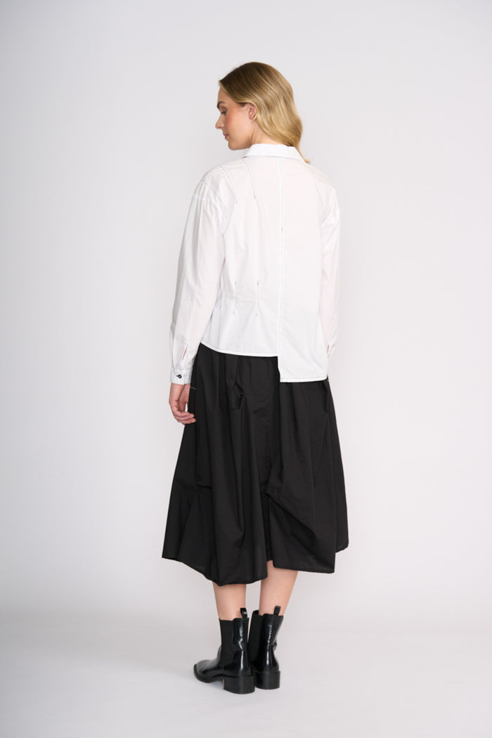 Back view of model wearing Foil FO8538 Quick Draw Shirt White. Shop Foil at Dotique