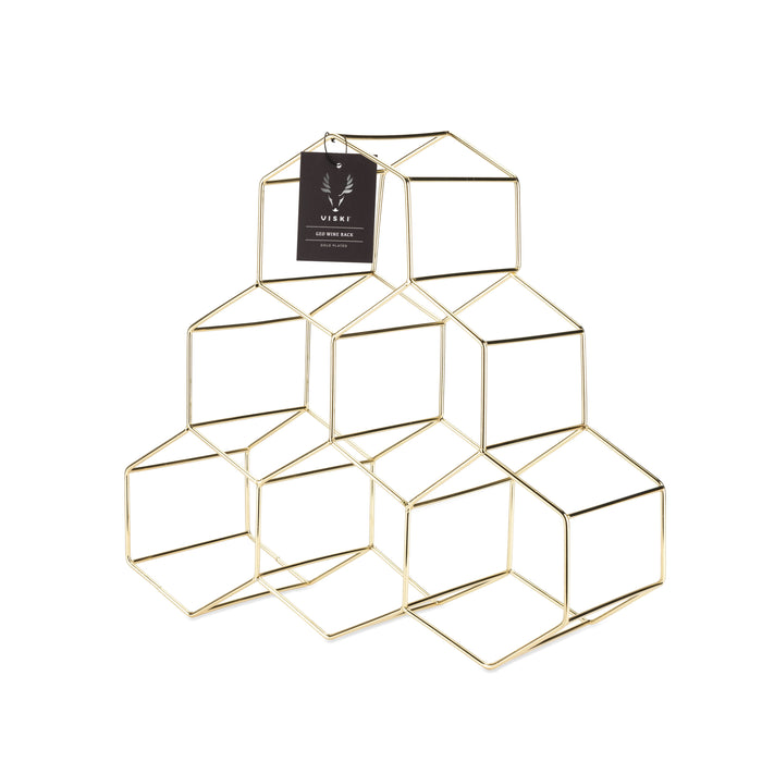 Geo Countertop Wine Rack in Gold (Online Only)
