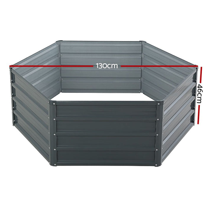 Greenfingers 2x Garden Bed 130x130x46cm Planter Box Raised Container Galvanised -Home Living Store - -