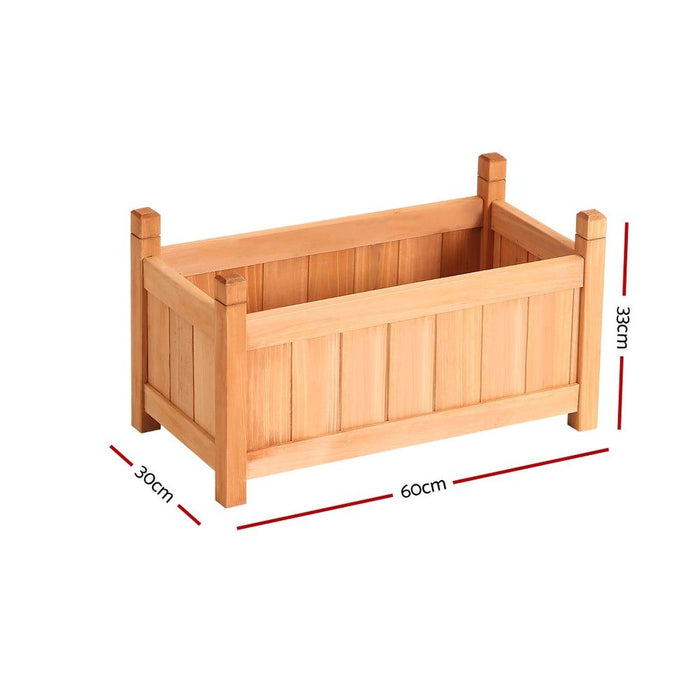 Greenfingers Garden Bed 60x30x33cm Wooden Planter Box Raised Container Growing -Home Living Store - -