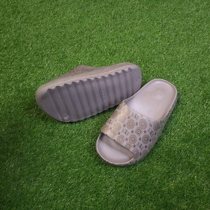 Grey Printed Comfy Slippers - Maha fashions - Women Footwear