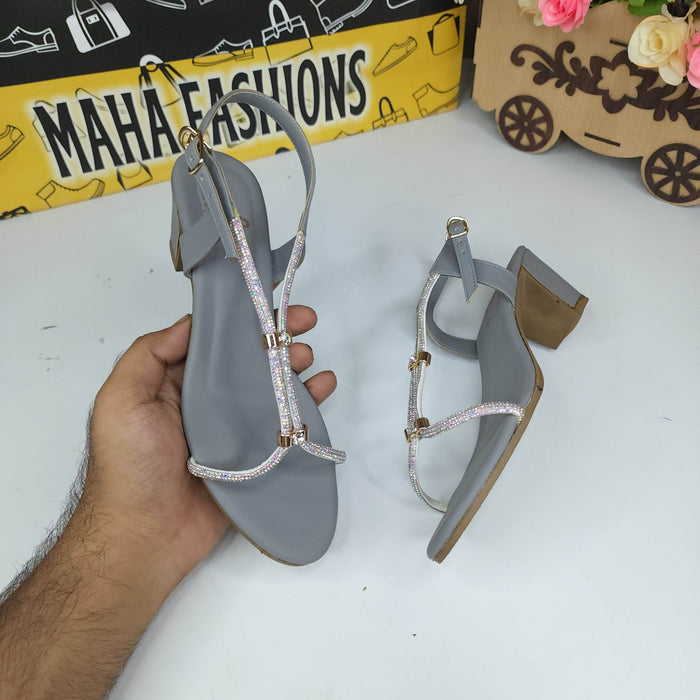 Grey Studs Sandals - Maha fashions - Women Footwear