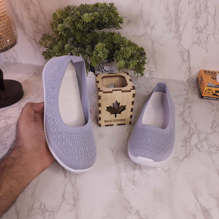 Grey Women Comfortable Loafers Casual Slip - Maha fashions - woman footwear