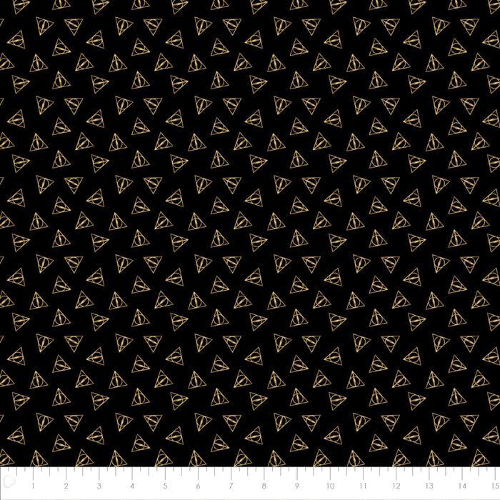 Harry Potter Deathly Hallows Logo - Metallic Fabric, Camelot