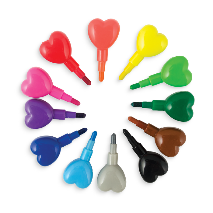 Heart to Heart Stacking Crayons - Classroom Bundle in a circle