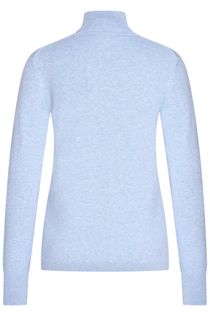 Dotique HV Society light blue roll neck jumper with ribbed cuffs and button detail