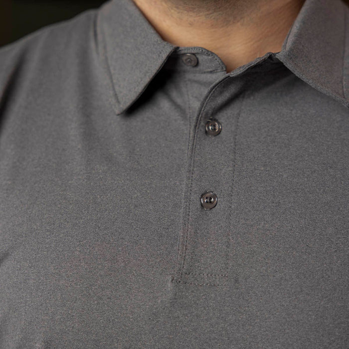 RSVLTS Breakfast Balls Commuter Long Sleeve Polo Iron Gate Melange – Commuter Long Sleeve Polo Iron Gate Melange – Commuter Long Sleeve Polo