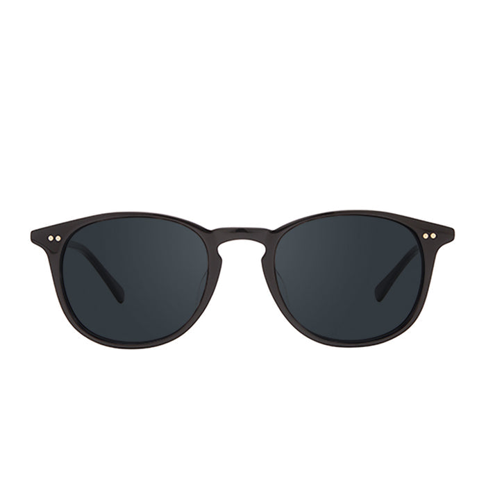 prescription sunglasses - diff eyewear jaxson round prescription glasses with a black frame and grey lenses front view