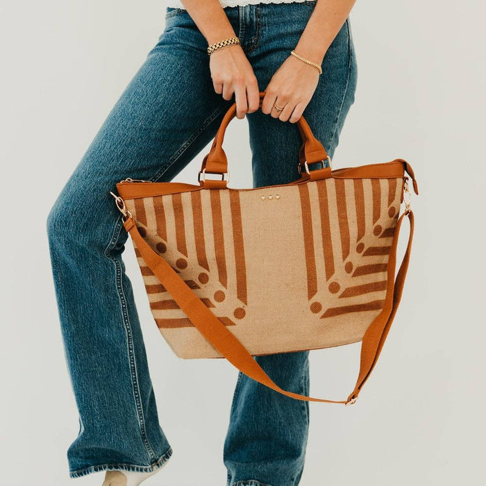 June Jute Tote Brn