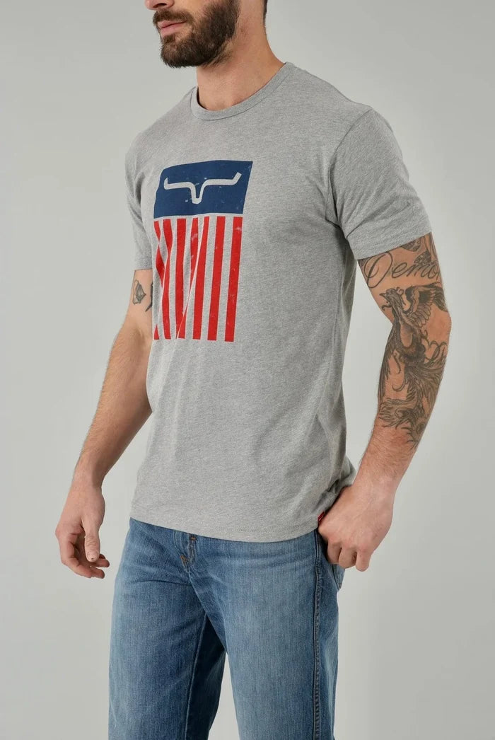 Kimes Ranch Grey Patriot T Shirt