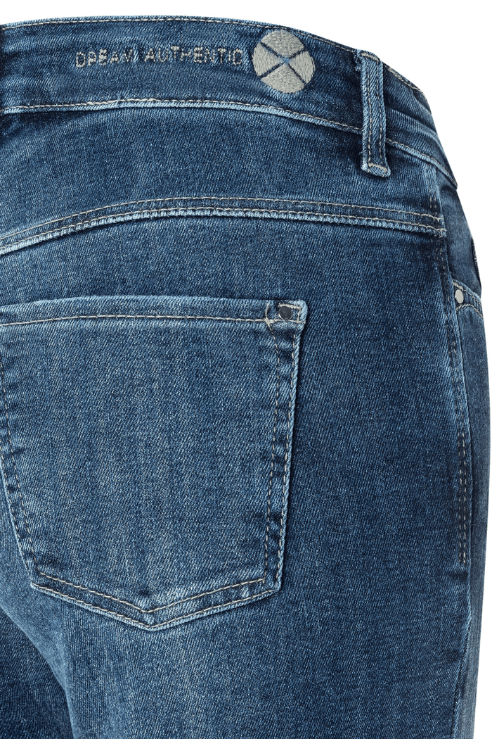 Close-up of MAC Jeans Dream Wide Denim Cobalt Authentic Wash 5439-90-D574 by Mac Jeans. Shop Mac Jeans at Dotique.