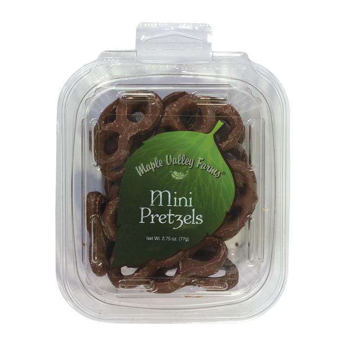Maple Valley Farms Pretzels Mini Chocolate 2.75oz Peg Tub - 6ct