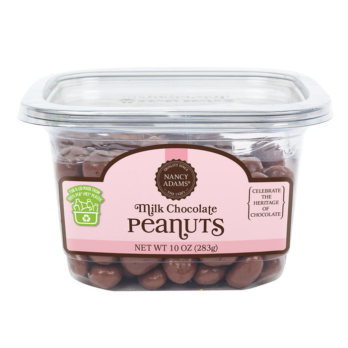 Nancy Adams Tub Milk Chocolate Peanuts 10oz Tub - 12ct