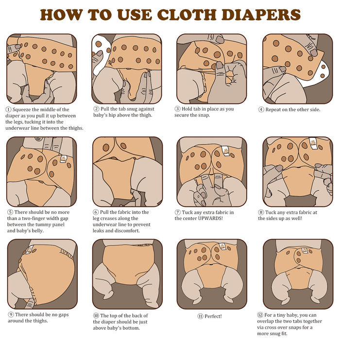 POCKET DIAPER 3.0 WITH INSERTS - 6 PACK(A-Seashore)