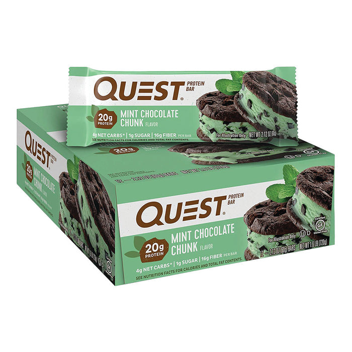 Quest Mint Chocolate Chip Protein Bar - 12 Count 2.1 OZ