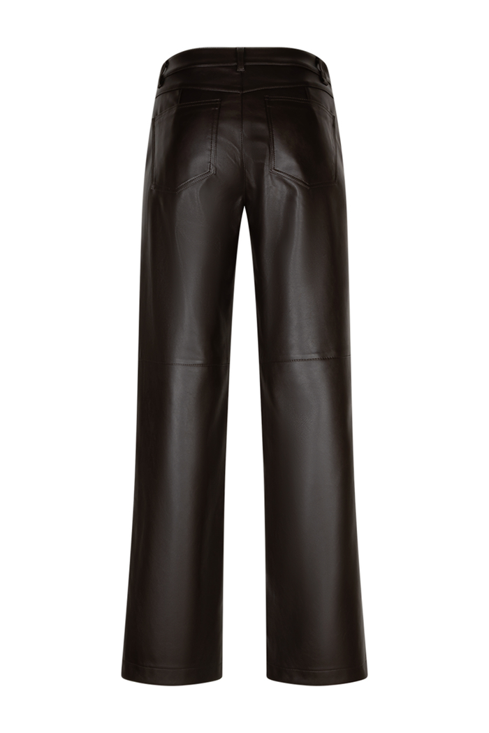 Red Button SRB5077A Colette Faux Leather Trousers L31 Espresso back view Shop Red Button at Dotique