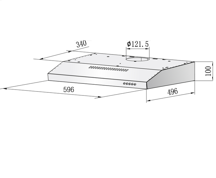 RH-S65A-SSVR 60CM SLIMELINE HOOD