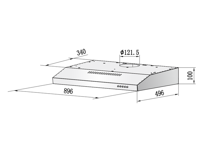 RH-S95A-SSVR 90CM SLIMELINE HOOD
