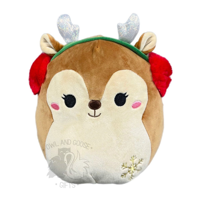 Squishmallow 12 Inch Darla the Deer with Earmuffs Christmas Plush Toy - Owl & Goose Gifts