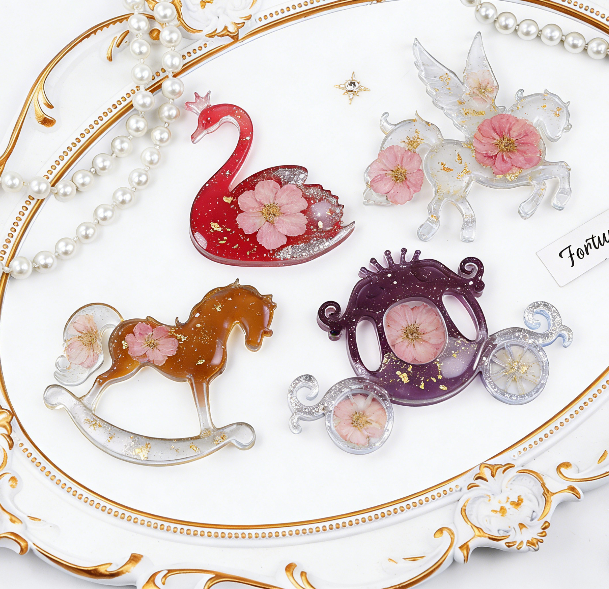 Swan Pegasus Carousel Carriage Resin Ornament Mold