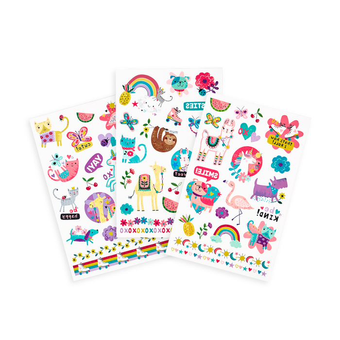OOLY Tattoo-Palooza Temporary Tattoos - Funtastic Friends - 3 Sheets displayed
